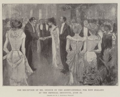Der Empfang von Mr. Seddon durch den Generalagenten für Neuseeland am Imperial Institute, 16. Juni von Henry Charles Seppings Wright
